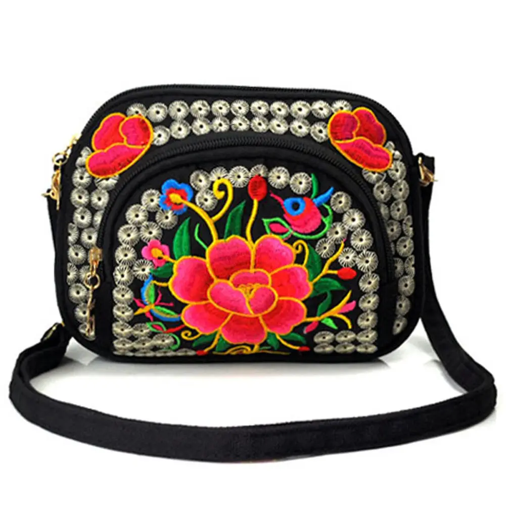 Women Handbag Double Face Embroidery Crossbody Bag Boho Thai ...