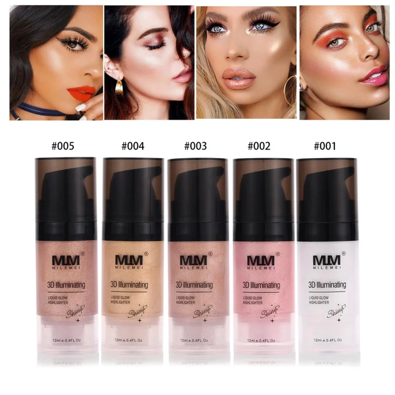 face Lip Liquid Highlighter Long-lasting Moisturizing Easy to Wear Waterproof Brighten Highlighter