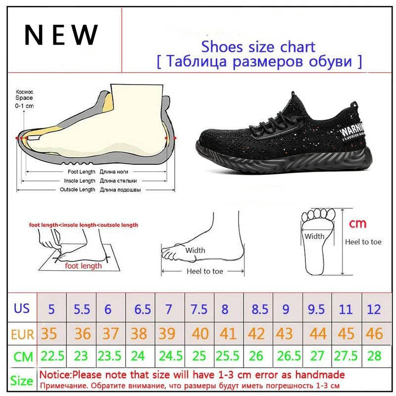 Летняя защитная обувь, легкая и дышащая защитная обувь, мужская обувь со стальным носком, Рабочая обувь с защитой от ударов, для мужчин и