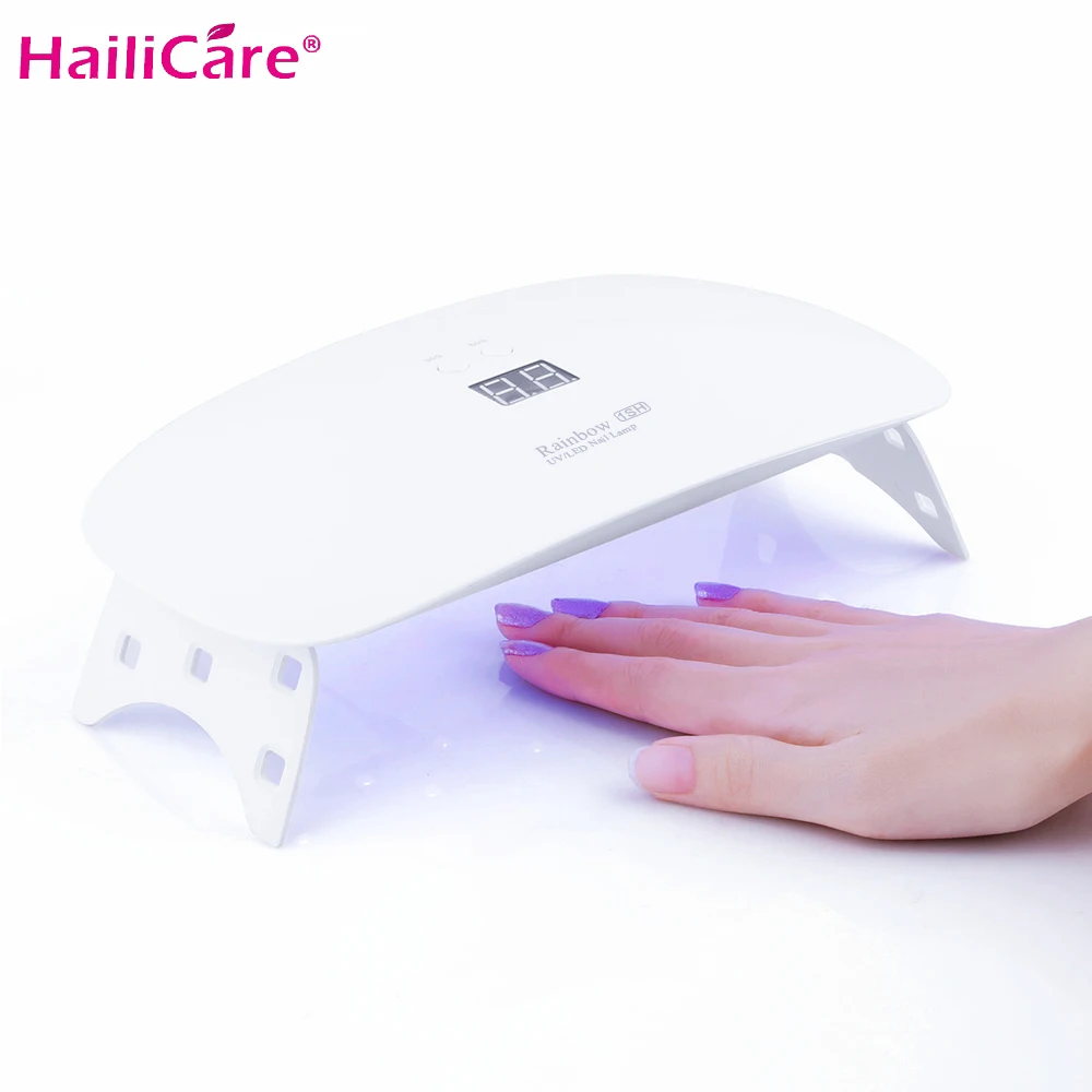 

Portable 24W UV LED Nail Dryer Curing Lamp for All Gel Nail with 30s 60s Timer Manicure Pedicure Tool Salon Home Use US Plug