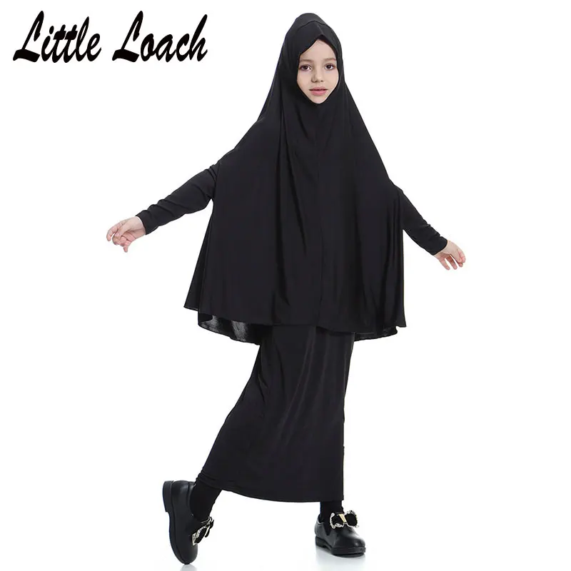 

Children Full Coverage Islamic Clothes Batwing Tops+Long Skirts 2pcs Kids Sets Arabia Dubai Malaysia Muslim Abaya Kaftan Clothes
