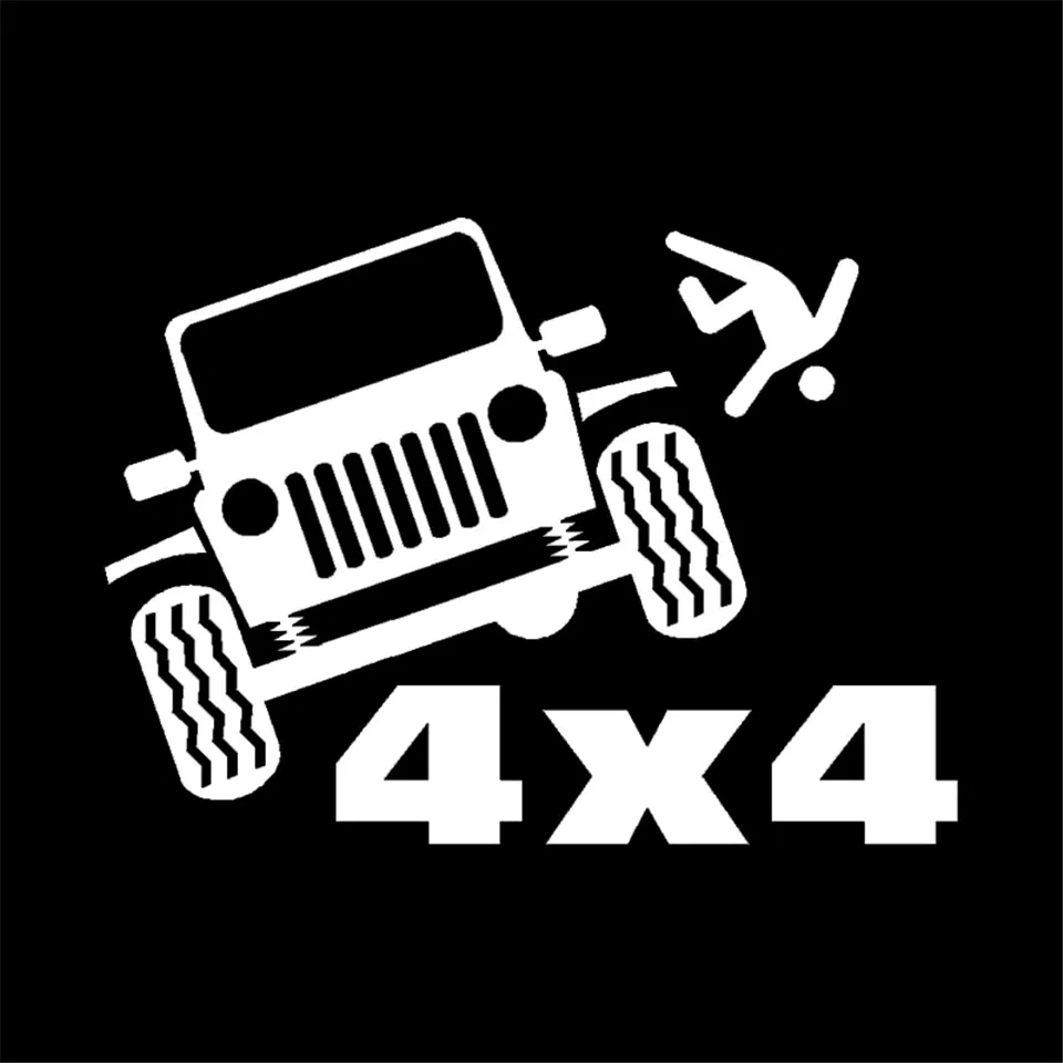 15cm11cm 4x4 Funny Vinyl Car-styling Decal Motorcycle Car Sticker BlackSilverLaser (3)