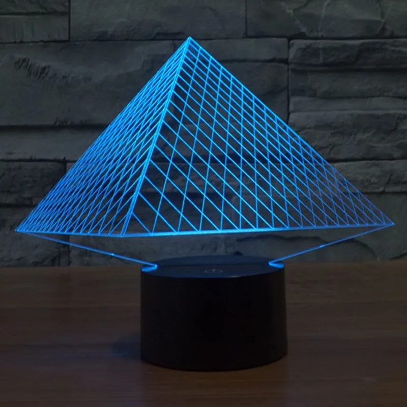 3D Светодиодная лампа USB Пирамида ночник красочные Ночные светильники для свадьбы деко инновационные Рождественский подарок