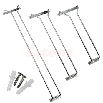 

27/35/55CM Wine Glass Rack Hanging Stemware Holders Bar Under Cabinet Home Lot