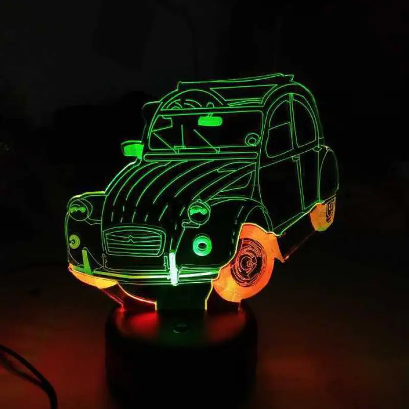 Миниатюрный светодиодный 3d ночной Светильник для автомобиля креативный цветной