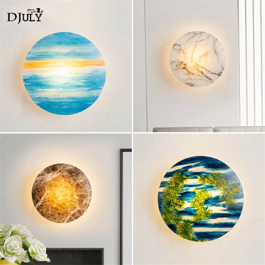 

art deco Circular pattern led wall lamp for kitchen TV backdrop romantic living room decoration kids bedroom wall sconces light