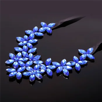 

Luxury Maxi Necklace Austrian Crystal Flower Pendant Women Jewelry Style Party Ribbon Bib Choker Necklace Collar 2016 New N1803