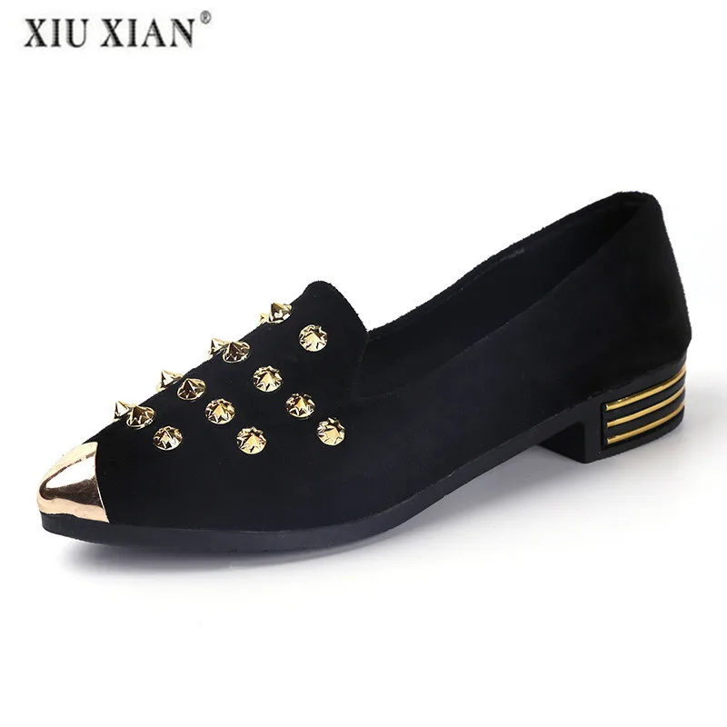 

2018 Autumn Platform Shoes Flat Shoes Women Women Loafers Ladies Shoe Platform Shoe Pointed Toe Winter Flock Basic Fashion