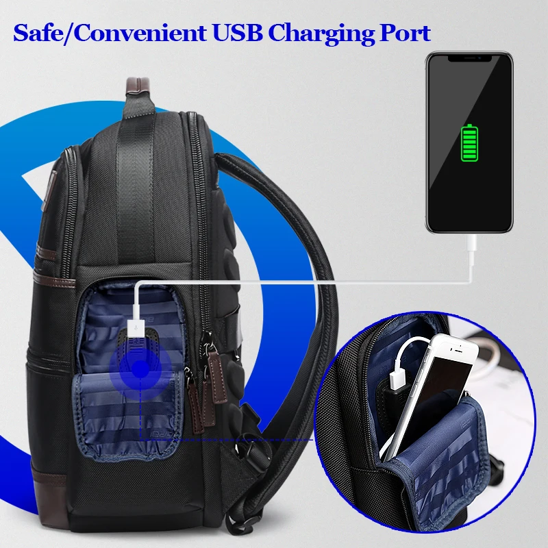 Usb Bopai Schwarz 15 6 Taschen Männer Rucksäcke Computer Rucksack Zoll 14 Oxford Laptop Black Notebook Frauen Lade Reise Wochenende Schule ww6Ex57rq