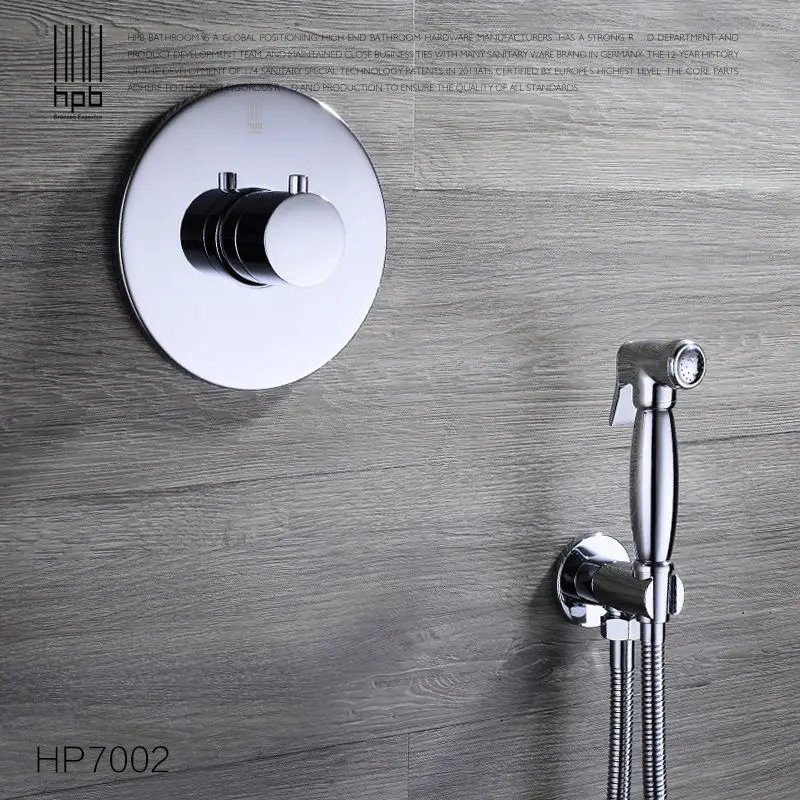 

HPB Brass Bathroom Hot and Cold Water Toilet Portable Spray With Shower Holder Handheld Bidet grifo ducha Bidet Faucet HP7002