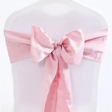 Marious Марка 50 шт. розовое дешевый стул sash атласная бант на стул es для свадебного банкета Китая