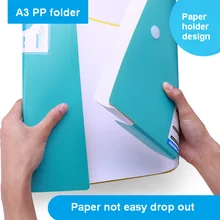 Бумажные сверхмощные пластиковые школьные папки с сильным зажимом-Разные цвета-3/упаковка