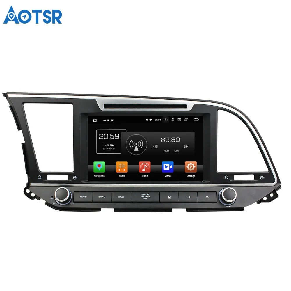 Discount Aotsr Android 8.0 7.1 GPS navigation Car DVD Player For Hyundai Elantra 2016 multimedia radio recorder 2 DIN 4GB+32GB 2GB+16GB 5