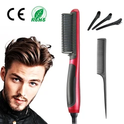 Beard Straighteners Comb Men Fast Electric Hair Curling Curler Brush Wet and Dry Dual Use Anti-Scald Ceramic Ionic Brush UK Plug Beard Straighteners Comb Men Fast Electric Hair Curling Curler Brush Wet and Dry Dual Use Anti-Scald Ceramic Ionic Brush UK Plug
