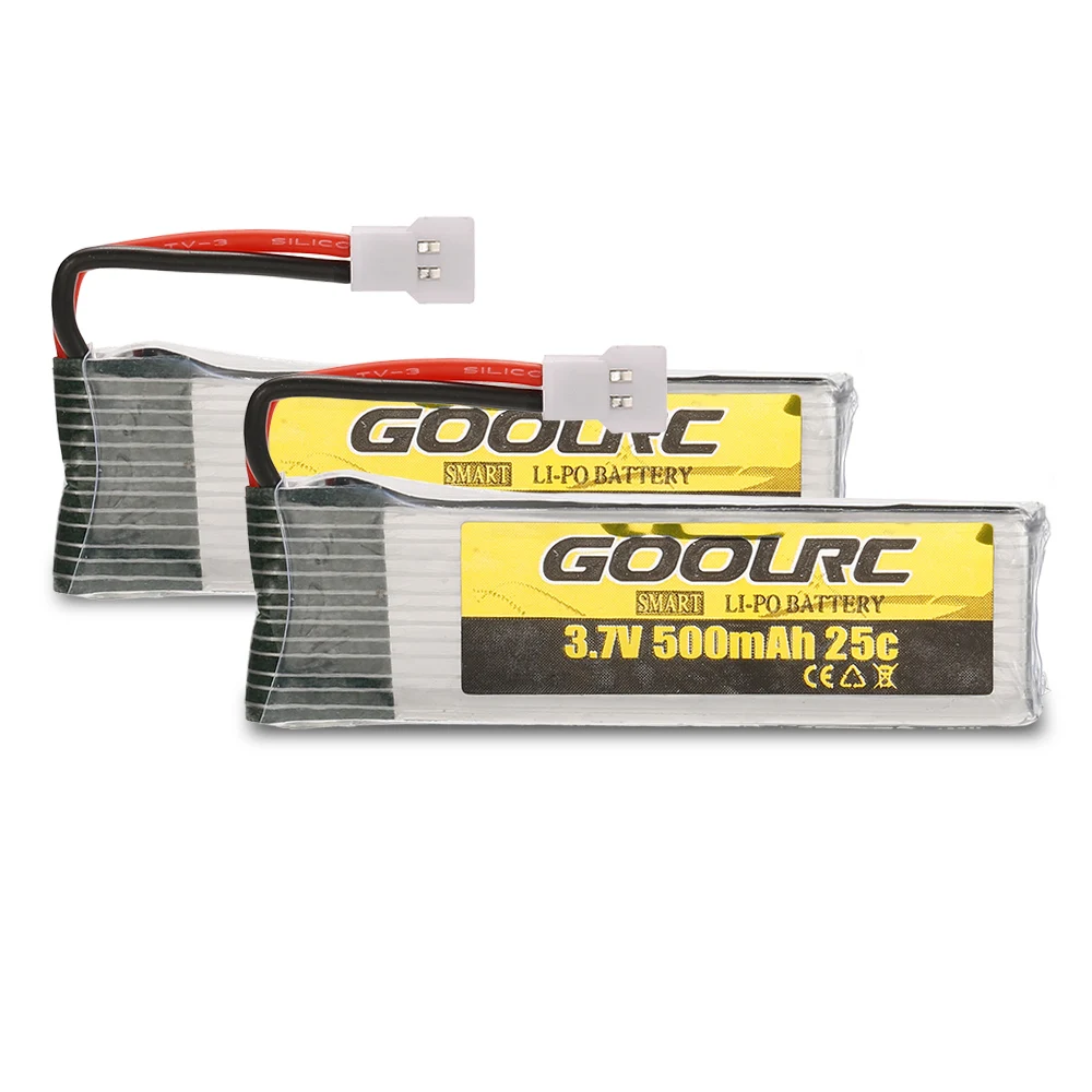 

Drone Battery 2pcs3.7V 500mAh 25C LiPo Battery for T37 JJRC Drone H37 DHD D5 RC Drone Quadcopter Part Accessory