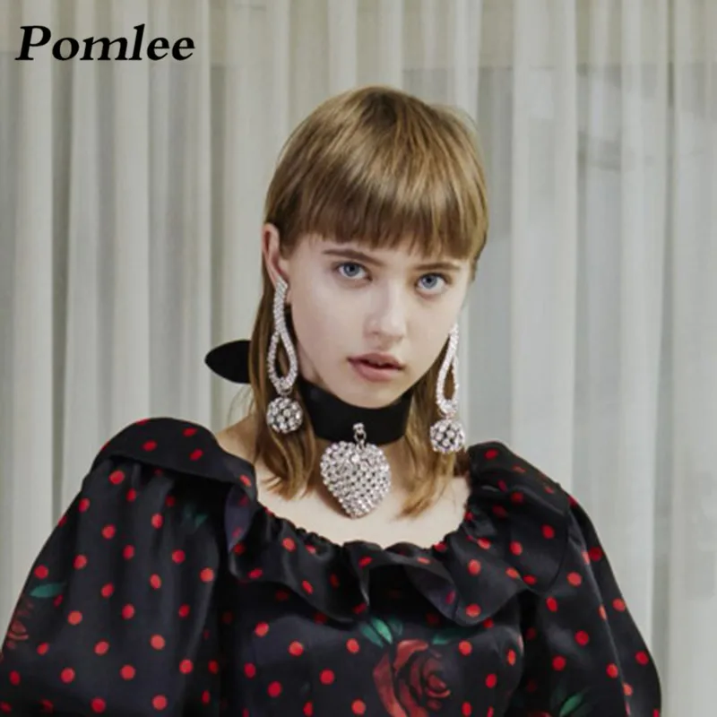 

Pomlee Glaring Wedding Jewelry Drop Earrings Ball Pendant Luxury Gold Silver Women Statement Earrings Gifts Bohemian Wholesale