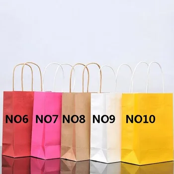 

10PCS/lot Kraft paper bag with handles 21x15x8cm Festival gift bag for wedding birthday party High Quality jewelry paper bags