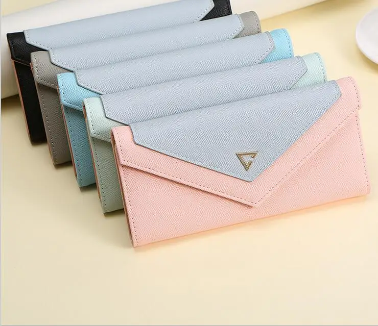 

New Geometric Envelope Clutch Wallet For Women, PU Leather Hasp Fashion Design Wallet For Phone Money Bags Coin Purse 100pcs