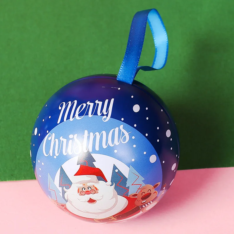Коробка с рождественскими конфетами маленькая Подарочная коробка елки украшения жестяная коробка и Сферическая форма Детские Конфеты упаковочные коробки - Цвет: E