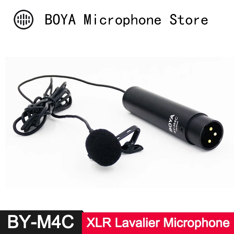 

BOYA BY-M4C Professional Clip-On Lavalier Cardioid Condenser Microphone for Sony Panasonic Camcorder Audio Recorder Video Mic