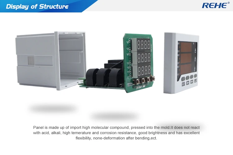 REHE RH-3AA63 72*72 мм Цифровой интеллигентая(ый) переменного тока трехфазный Измеритель светодиодный