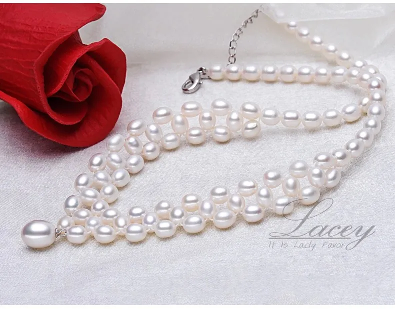 Freshwater Pearl Choker Necklace For Women,Natural White Pearl Necklace Wedding Bride Necklace Fine Jewelry