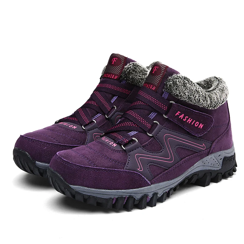 Теплые мужские ботинки на меху зимние ботинки мужская обувь повседневная мужская обувь кроссовки для пеших прогулок с высоким берцем Большие размеры, новая мода - Цвет: ZJW6137zi