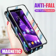 Luxus 360 Magnetische Adsorption Telefon Fällen für Red mi Hinweis 7 6 5 Pro 6A Pocophone F1 Mi 8 Lite SE Mi 8SE mit Gehärtetem Glas Zurück