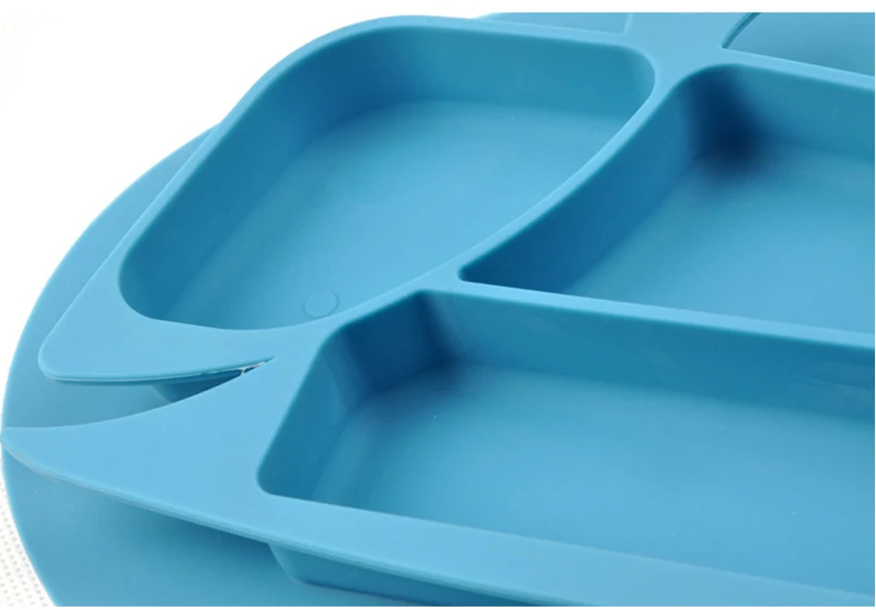 Baby Silicone Training Plate Adsorbable Bottom Design Children Feeding Food Container Infant Tableware Suction Dinnerware BB5114 (12)