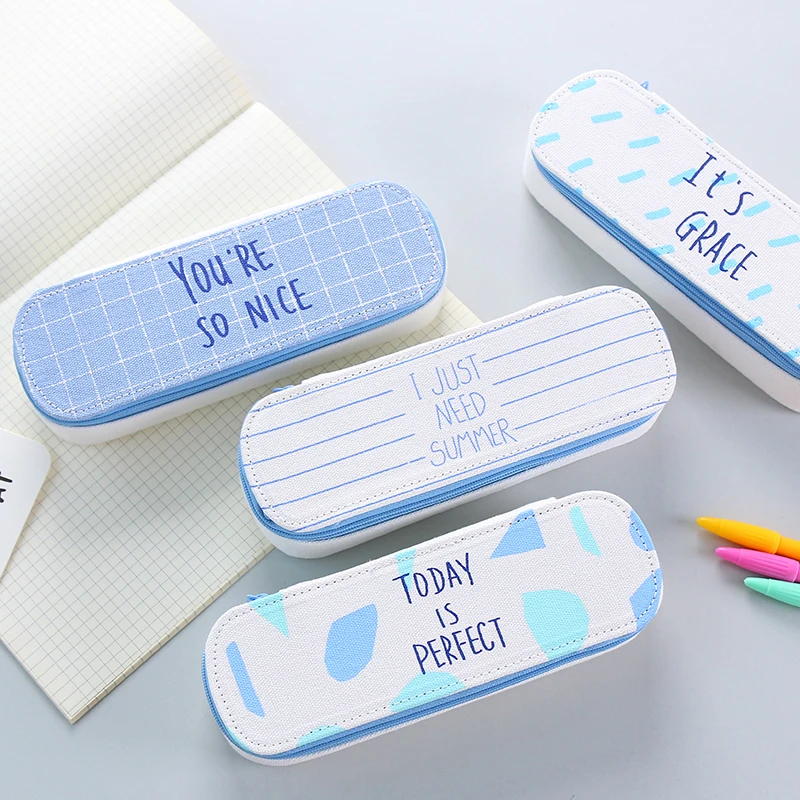 

South Korean Students Creative Island Line Simple Multifunctional Large Capacity Pencil Case Stationery Bag Female