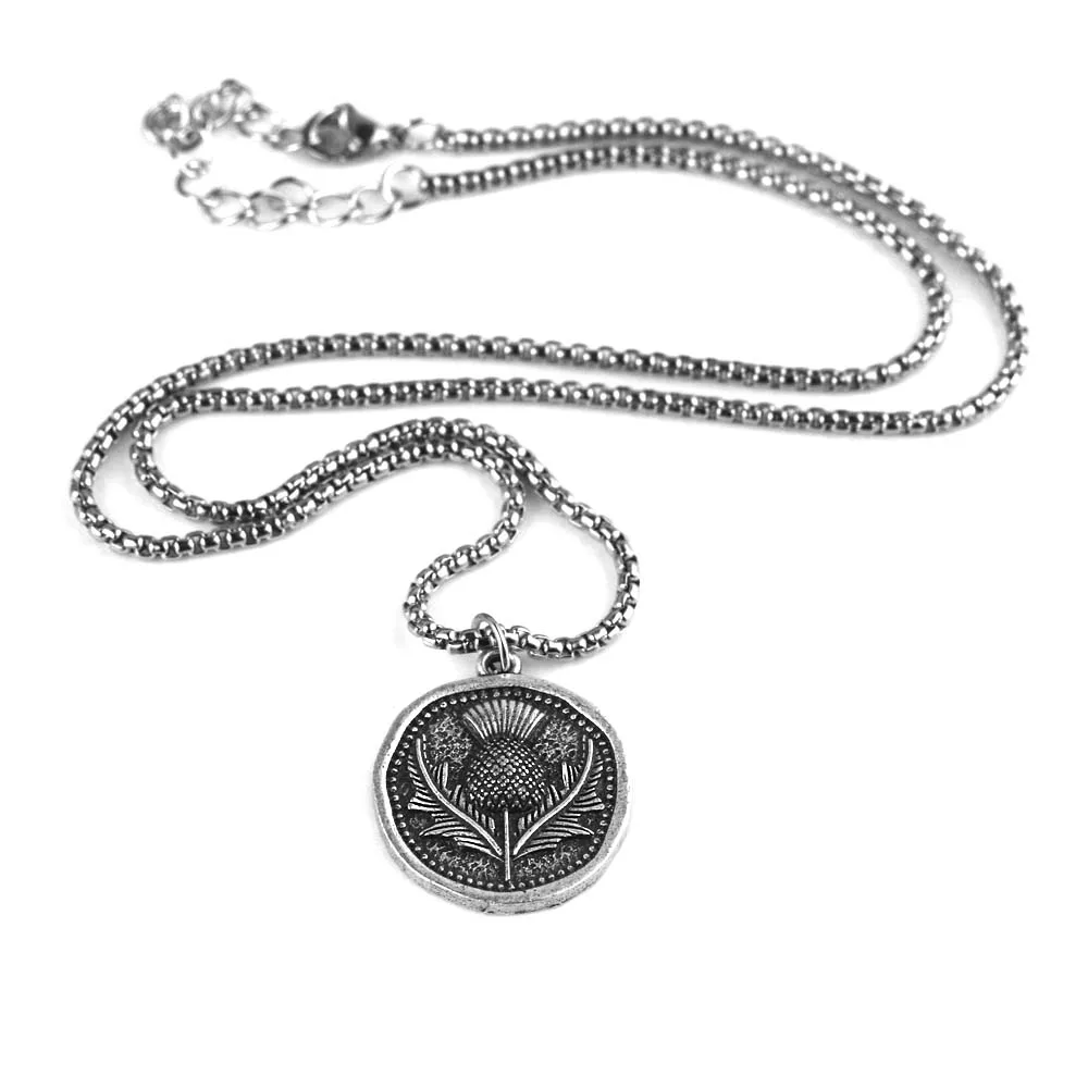 Средневековый шотландский чертополох, ожерелье для мужчин, капризный дух Шотландии, кельтский подарок на день отца
