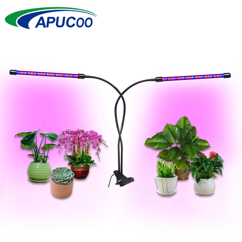 

LED Grow Light Dual Head Tube Dimmable 60 LED Full Spectrum Fitolampy Timing Grow Lamp for Plants Indoor Hydroponic Grow Tent