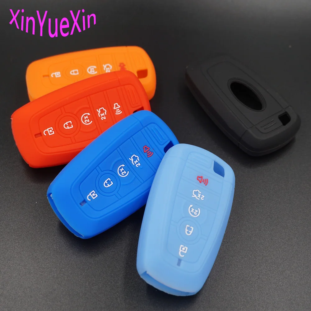 Blue Silicone Key Case for Ford 2017 Mondeo Edge Explorer Taurus Escape Mustang