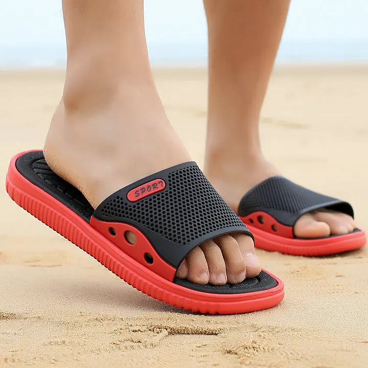 Fashion Beach Slipper Hot Sell Mens Leisure Walk Flip Flops Slide Indoor Outdoor Casual Beach Eva Shoes Slipper For M ( (9)