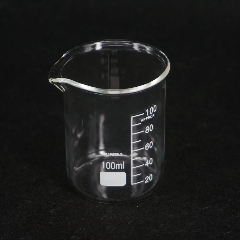 100 мл низкая форма шейкер химия Лаборатория G3.3 боросиликатное стекло Тяжелая стена