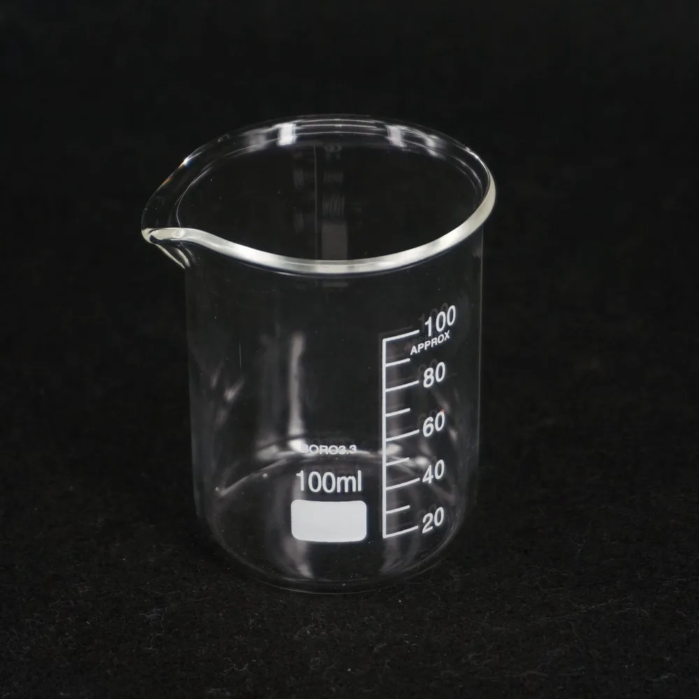 100ML Low Form Beaker Chemistry Lab G3.3 Borosilicate Glass Heavy Wall