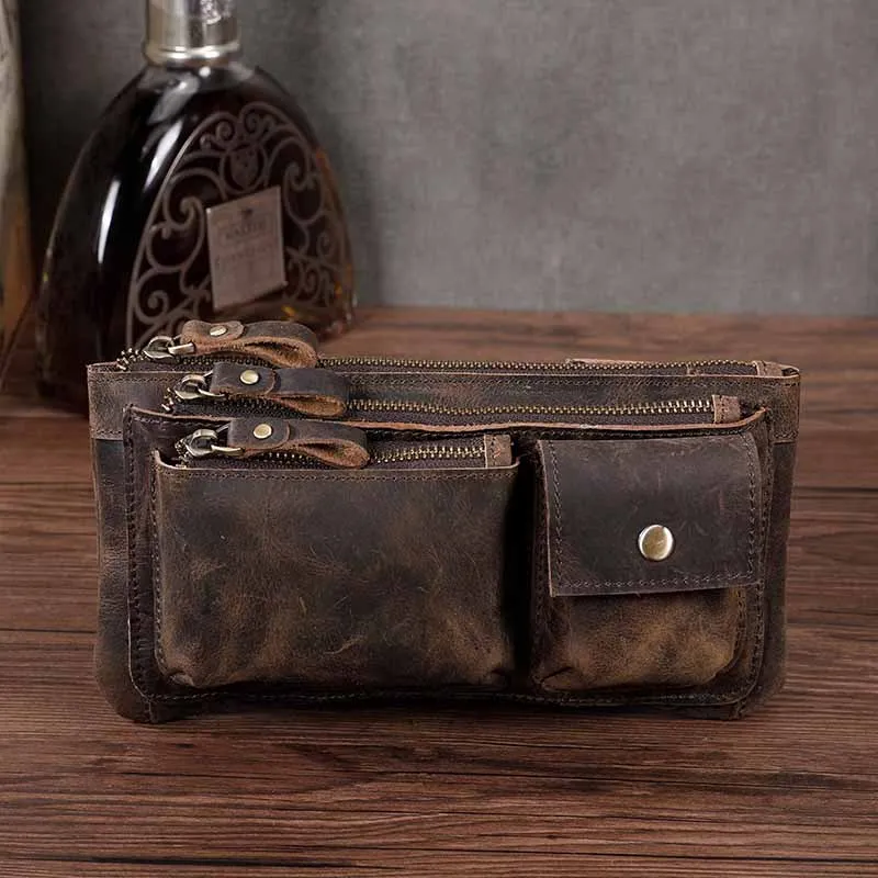Новая качественная кожаная мужская Повседневная модная сумка на пояс для путешествий, нагрудная Сумка-слинг, дизайнерский чехол для телефона, мужской чехол 811-29