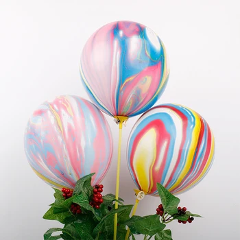 

10inch 20pcs Marble Rainbow colorful Round Latex Balloons Wedding favors Decoration Birthday Party Balloon baby shower Supplies