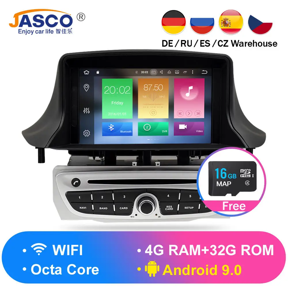 Цена Android 9,0 автомобильный стерео dvd плеер font b gps b font ГЛОНАСС навигация для Renault Megane 3 Fluence 4 Гб ram видео мультимедиа радио головное устройство