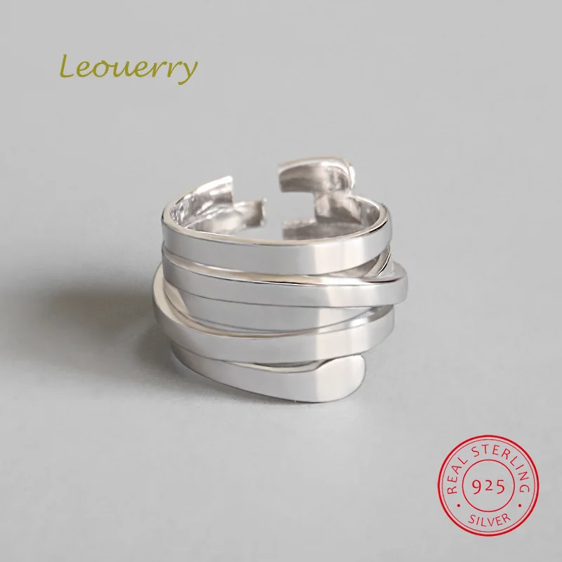 

Leouerry 925 Sterling Silver Multi-layer Winding Rings Fashion Personality Open Rings for Women Creative Silver Jewelry
