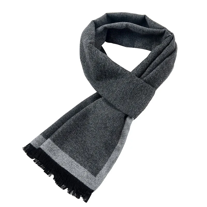 Мужской теплый шарф, модный однотонный стиль, формальный, деловой, шаль, утолщенный, теплый, глушитель, шейный платок для мужчин