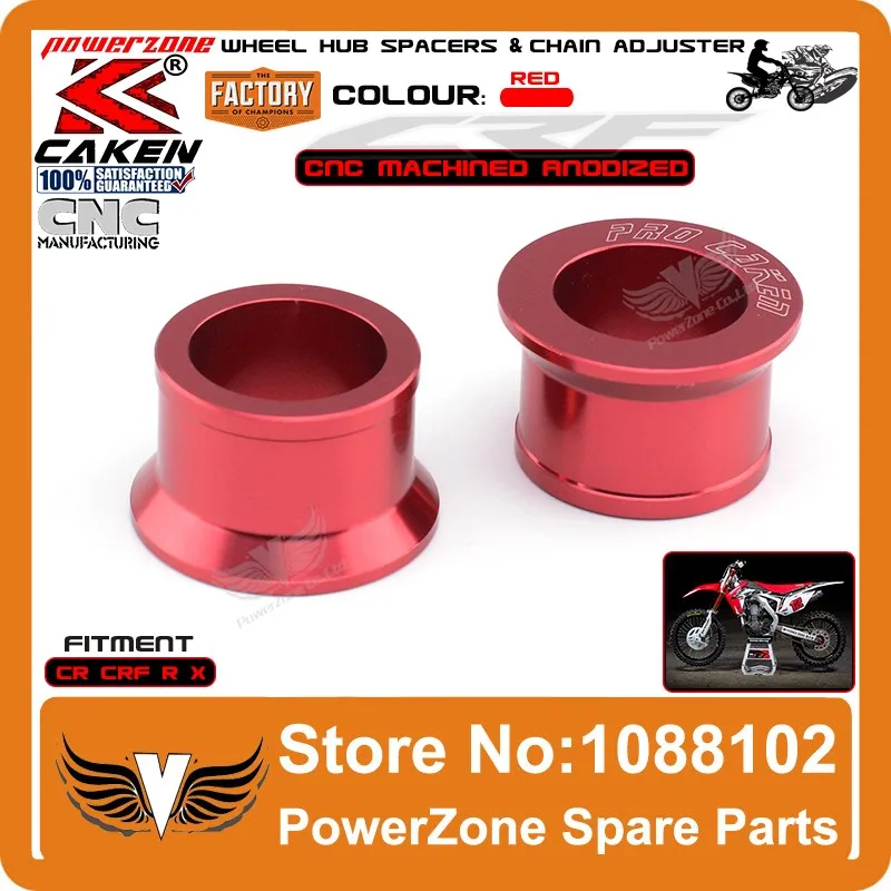 Outlaw Racing ORWSR01R Billet Anodized Rear Axle Wheel Spacers Red CR125R/ CRF450R 