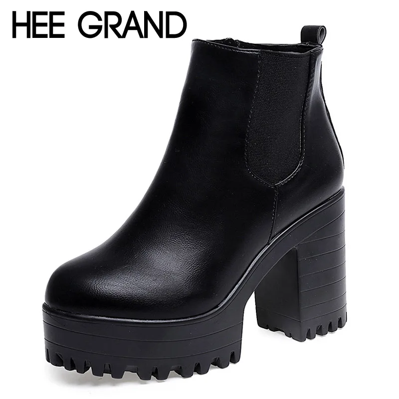 HEE GRAND 2017 New Women Boots Platform High Heels Ankle Boots Women Fashion Ladies Pumps Sexy Shoes Woman Size 35-40 XWX2697