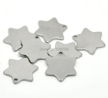 

100Pcs Silver Tone Stainless Steel Hexagon Blank Stamping Tags Pendants Charms Jewelry Making Component 20x18mm( 6/8"x 6/8")
