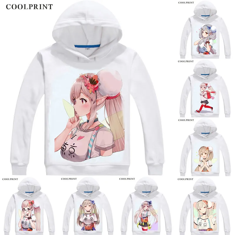 Худи с капюшоном Elf no Elu Noel виртуальный ютуберь Vtuber искусственный интеллект худи