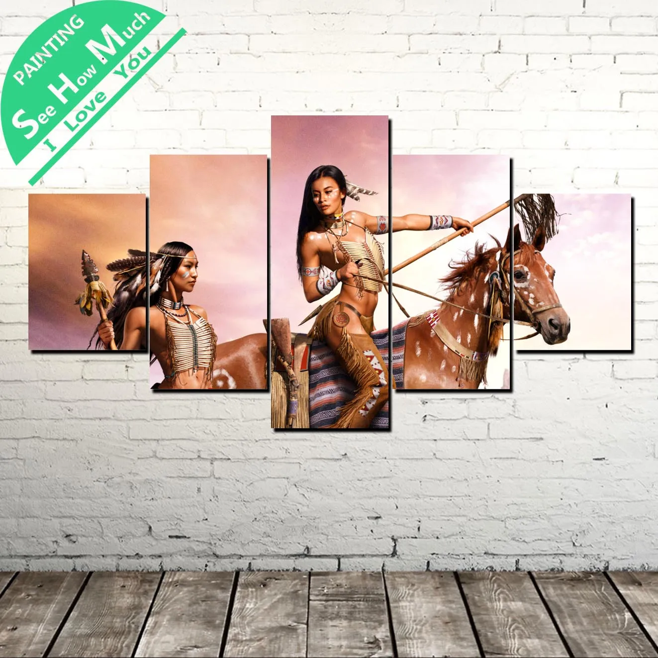 5 шт. Королева на коне старый цвет холст картины Wall Art Pictures печать на холсте домашнего декора