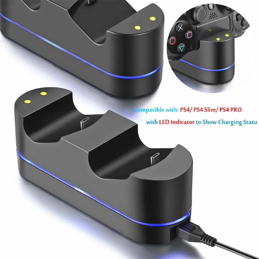 Yoteen для PS4 контроллер зарядное устройство sony PS4/ Pro/ тонкий DualShock 4 зарядная док