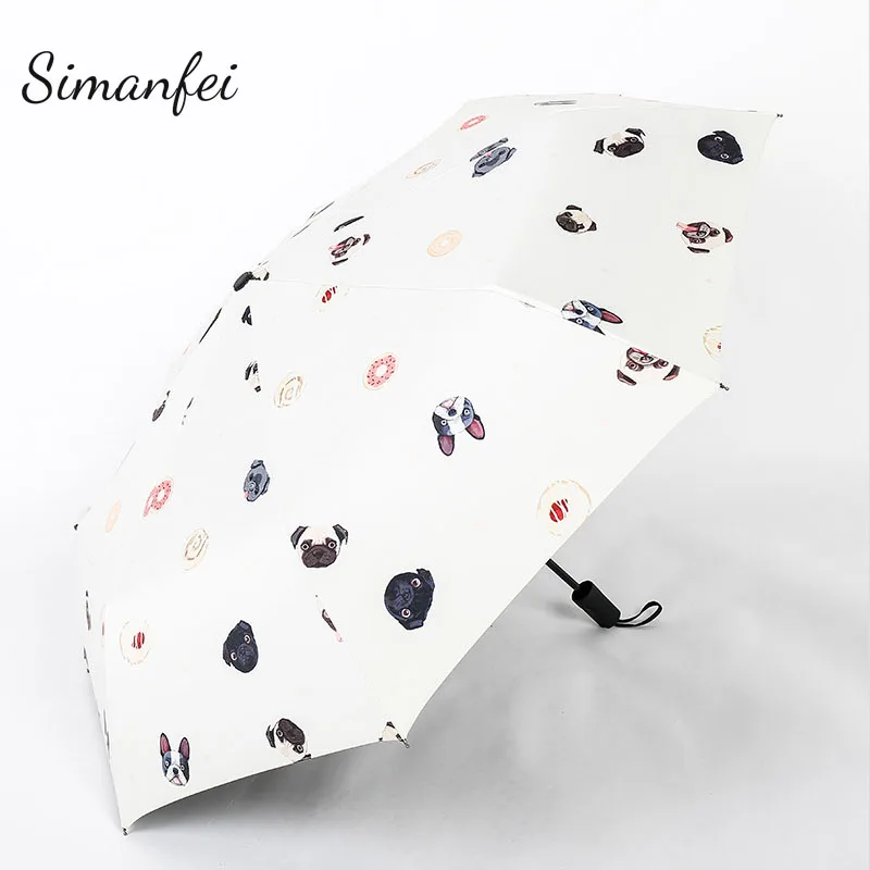 

Simanfei Umbrellas 2019 Design Hand Painting Cartoon Dog UV-Protective Windproof Ultralight Parasol Sun Shade Rain Umbrellas