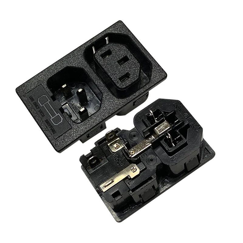 Шасси женский 3PIN IEC320 C13 C14 AC встроенный разъем адаптер с предохранителем