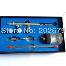 Спрей двойного действия пульверизатор для ногтей комплект пистолет краска Регулируемая 0,3 мм сопло с 0,5 мм 0,8 мм всасывающая подача сопла